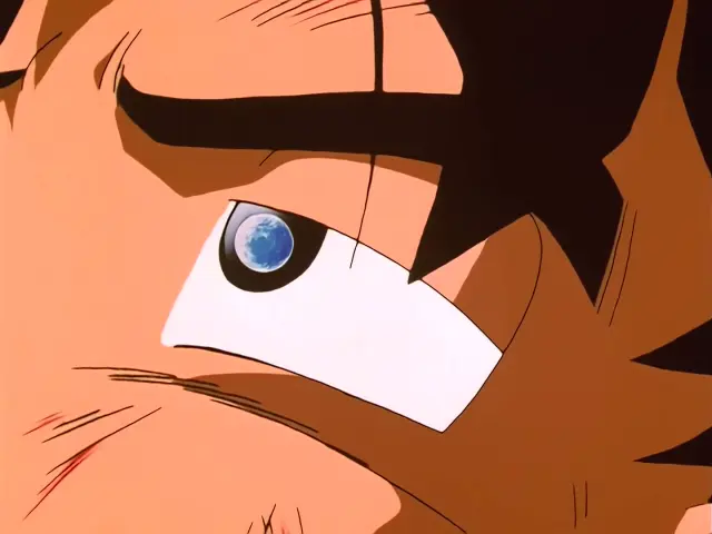 Goku se transforma en Ohzaru Dorado en el episodio 33 de Dragon Ball GT