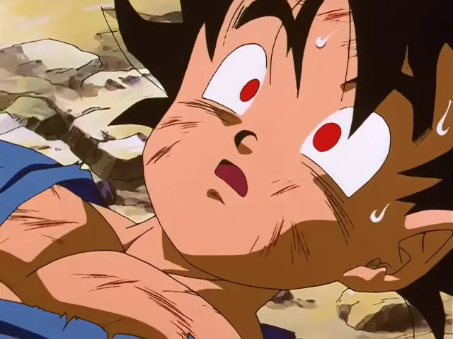 Goku se transforma en Ohzaru Dorado en el episodio 33 de Dragon Ball GT
