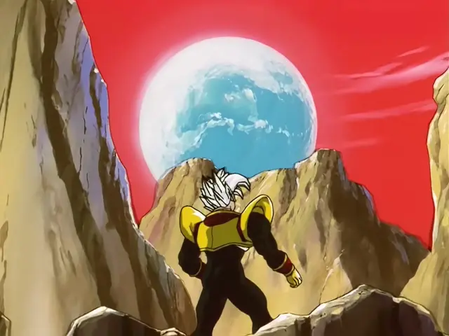 Goku se transforma en Ohzaru Dorado en el episodio 33 de Dragon Ball GT
