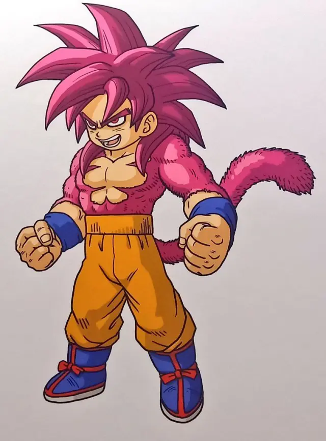 Goku Mini Super Saiyan 4 de Dragon Ball Daima dibujado por Akira Toriyama