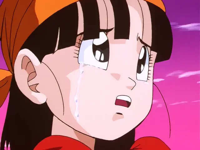 Pan intenta hacer razonar a Goku convertido en Ohzaru dorado