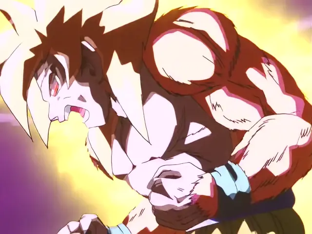 Goku inicia su transformación en Super Saiyan 4