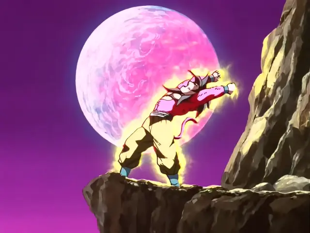 Goku inicia su transformación en Super Saiyan 4
