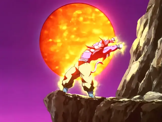 Goku inicia su transformación en Super Saiyan 4