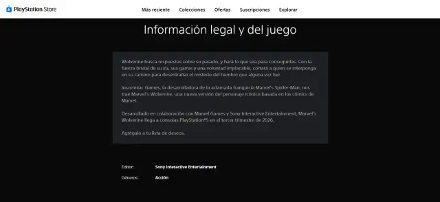 Ficha de Marvel's Wolverine - PS Store México