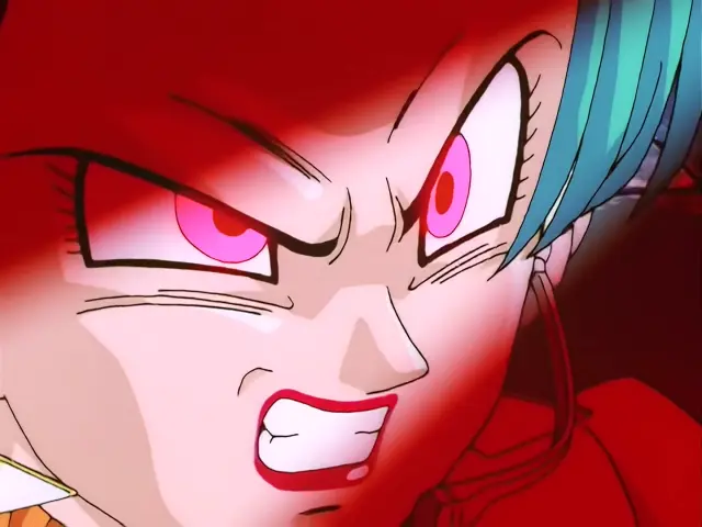 La transformación de Vegeta Baby en Ohzaru dorado en el episodio 35 de Dragon Ball GT