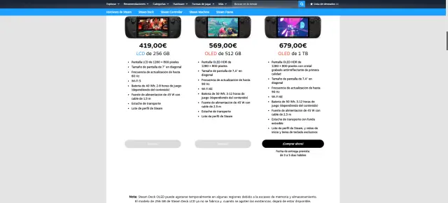 Valve confirma oficialmente que una Steam Deck agotada es por la escasez de RAM y almacenamiento