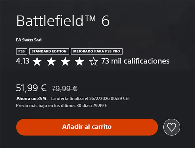 Battlefield 6 en PS Store