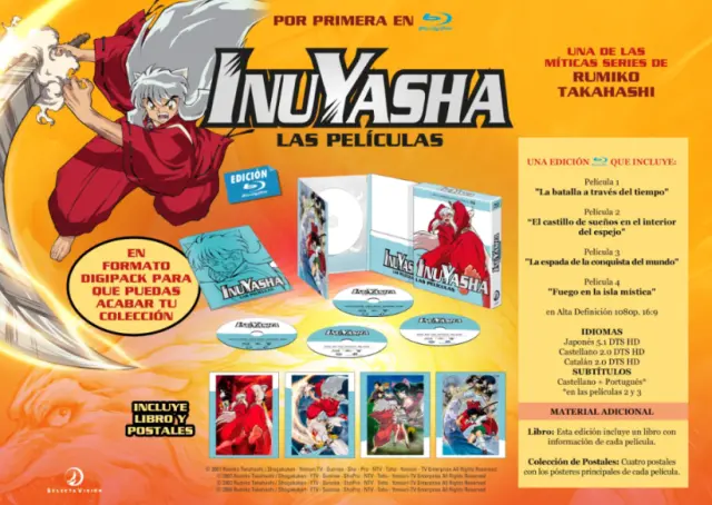 Las películas de Inuyasha en Blu-ray gracias a Selecta Visión