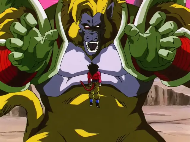 El doble KO de Goku Super Saiyan 4 y Ohzaru Baby en Dragon Ball GT