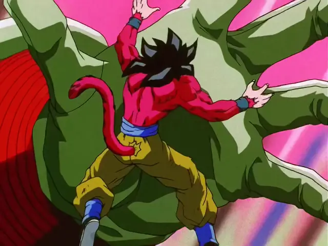 El doble KO de Goku Super Saiyan 4 y Ohzaru Baby en Dragon Ball GT
