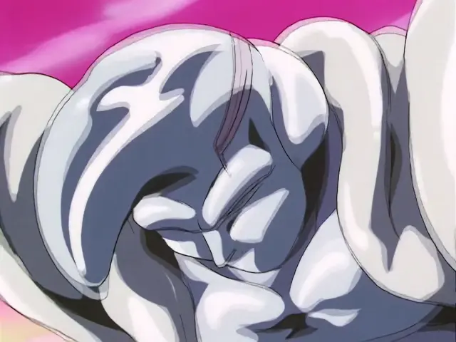 Goku Super Saiyan 4 mata a Baby con un Kame Hame Ha dirigido al sol