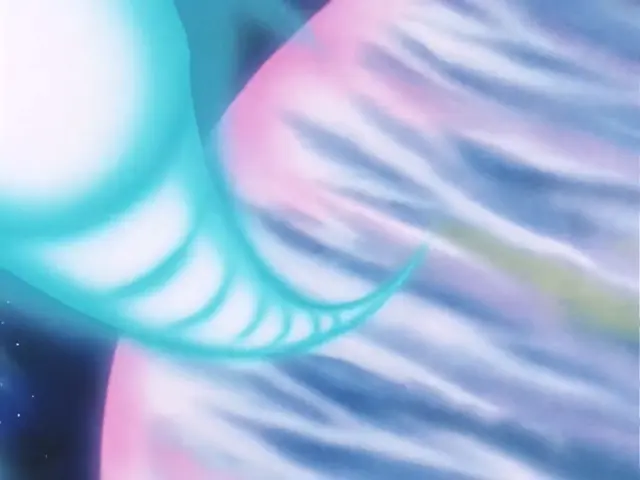 Goku Super Saiyan 4 mata a Baby con un Kame Hame Ha dirigido al sol