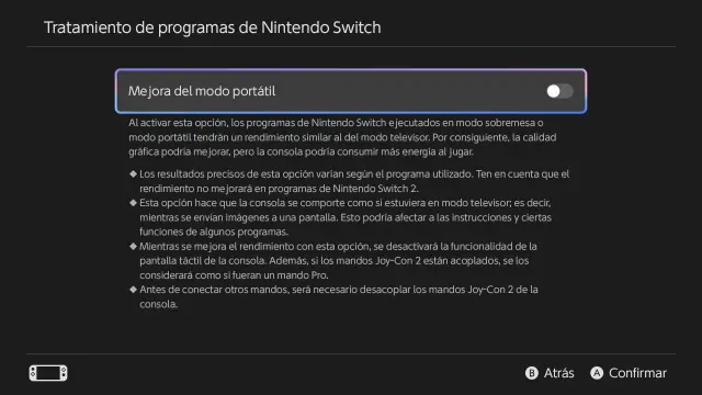 Nintendo Switch 2 - Modo portátil mejorado para los juegos de Switch