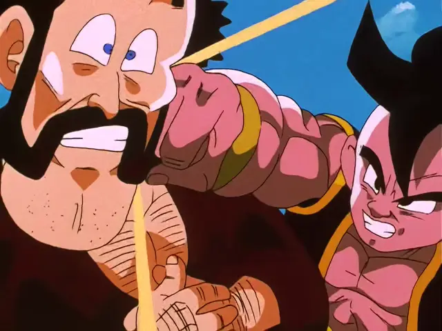 Super Uub se deja ganar en el Tenkaichi Budokai para que Mr. Satán no se retire