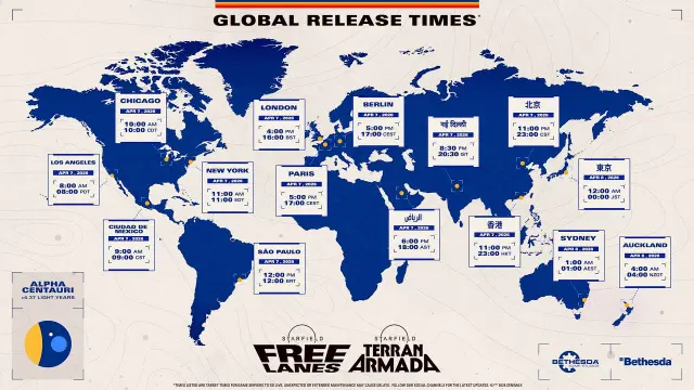 Horarios de lanzamiento del nuevo contenido de Starfield