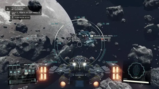 Las naves de Starfield pueden toparse con asteroides, otras naves, estaciones espaciales abandonadas...