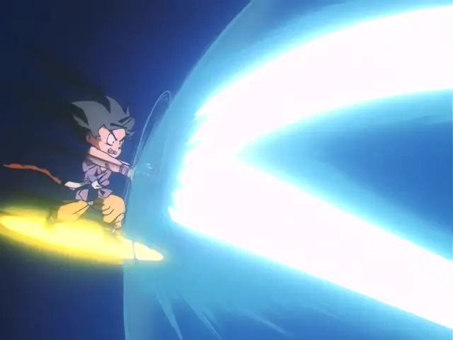 El homenaje a Goku niño con la nube Kinton y el bastón mágico