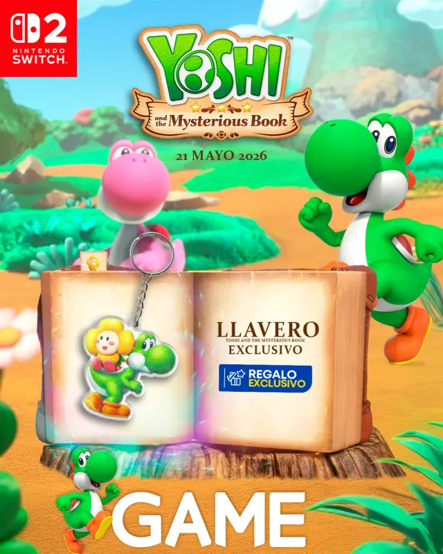 Reserva Yoshi and the Mysterious Book en GAME y consigue un precioso llavero del personaje