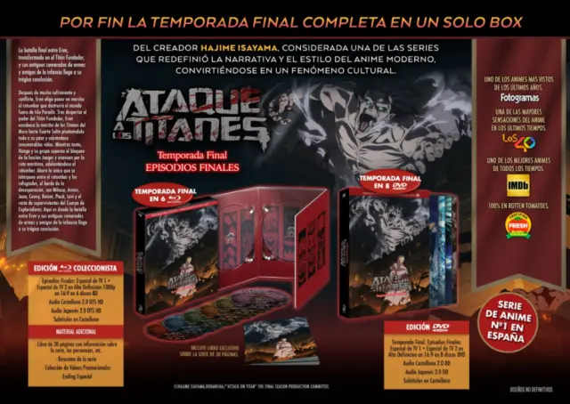 El pack del final de Ataque a los titanes de Selecta Visión