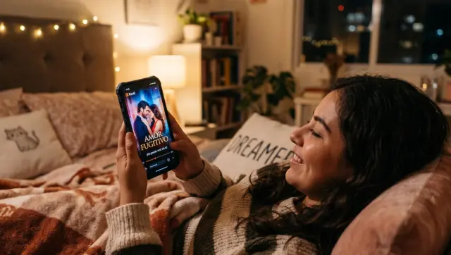 Mujer viendo una micronovela