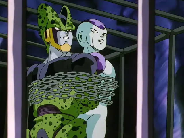 Freezer y Cell encadenados en Dragon Ball GT