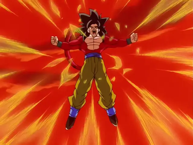 La segunda vez que Goku se transformó en Super Saiyan 4 en Dragon Ball GT