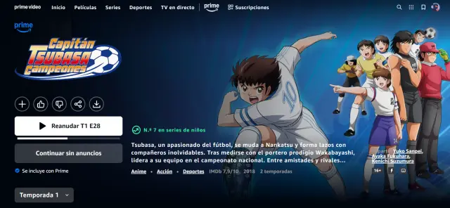 Capitán Tsubasa 2018 en Amazon Prime Video