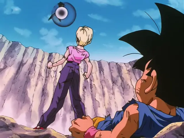 Goku y A-18 hacen equipo para matar a Super A-17 en Dragon Ball GT