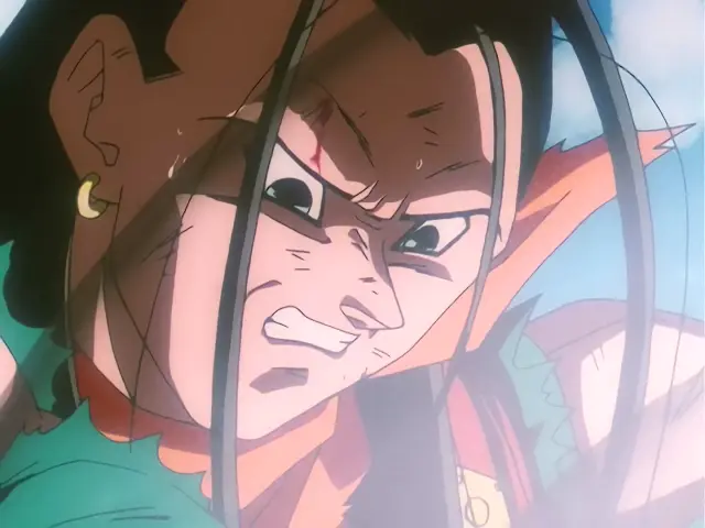 Goku y A-18 hacen equipo para matar a Super A-17 en Dragon Ball GT