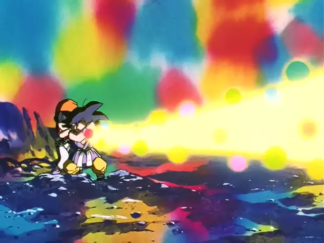 Goku y Pan se libran de la energía negativa de Ryan Shinron en Dragon Ball GT
