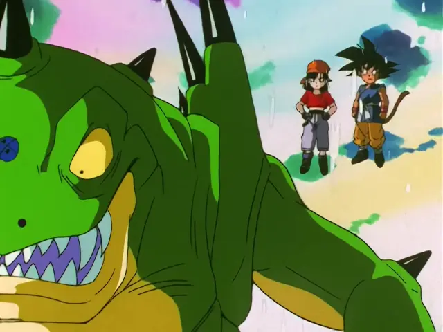 Goku y Pan se cargan a Ryan Shinron con una Onda Vital conjunta