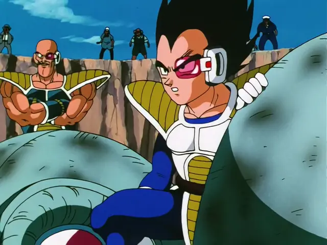 Vegeta y Nappa llegan a la Tierra en Dragon Ball GT