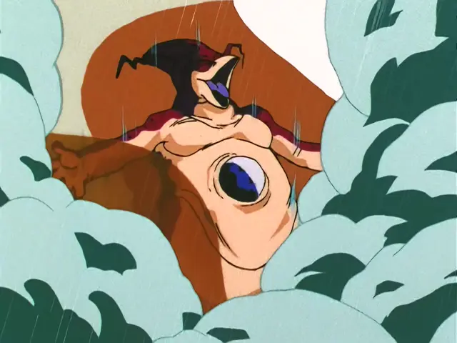 Goku destroza a un Uh Shinron moribundo con su Kame Hame Ha