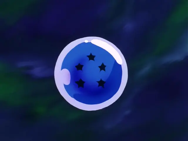 Goku destroza a un Uh Shinron moribundo con su Kame Hame Ha