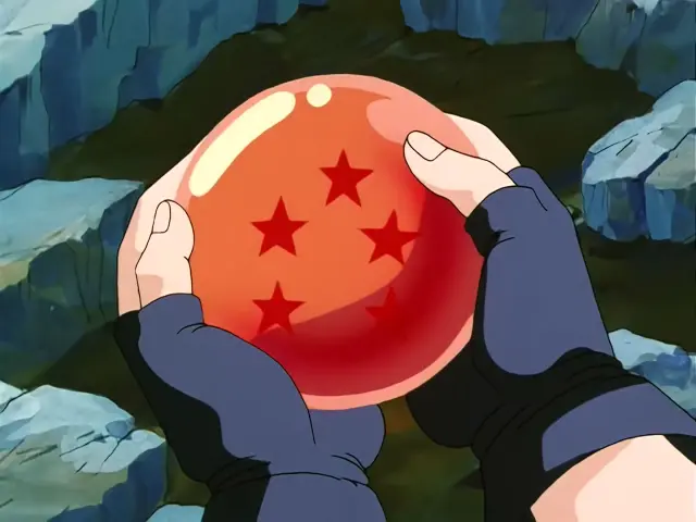 Goku destroza a un Uh Shinron moribundo con su Kame Hame Ha
