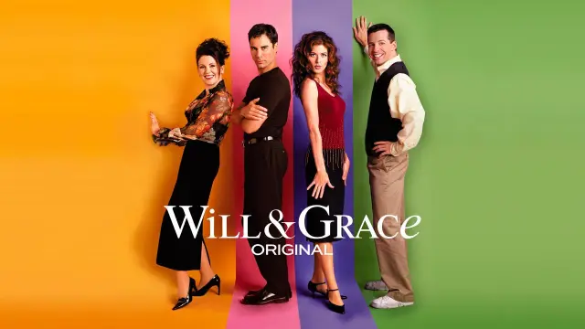 Eric McCormack y Debra Messing (centro) en el póster de Will & Grace