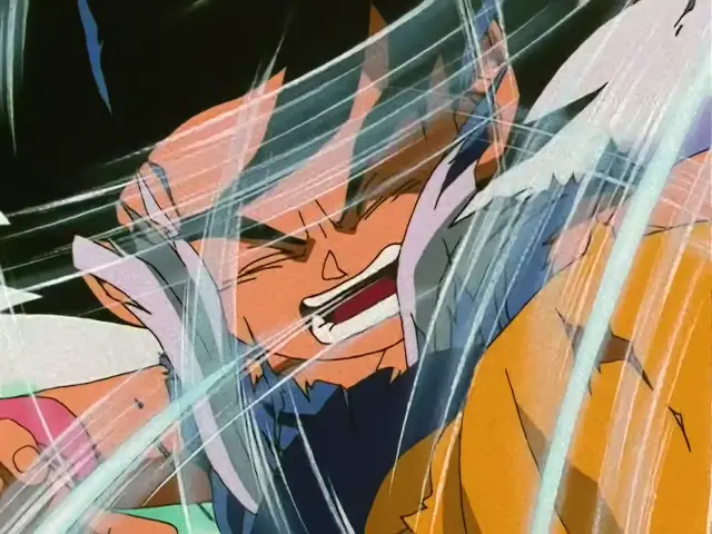 Goku lucha contra Ryu Shinron con la técnica de la peonza