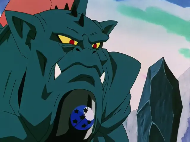 Goku lucha contra Ryu Shinron con la técnica de la peonza