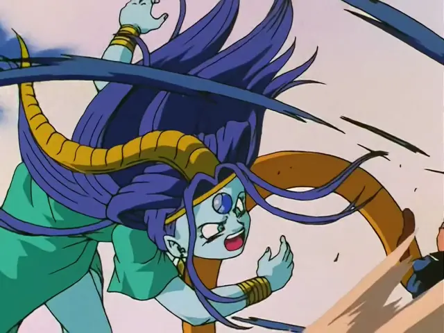 Goku lucha contra Ryu Shinron con la técnica de la peonza