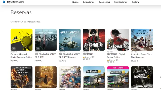Juegos más reservado en la PS Store de España