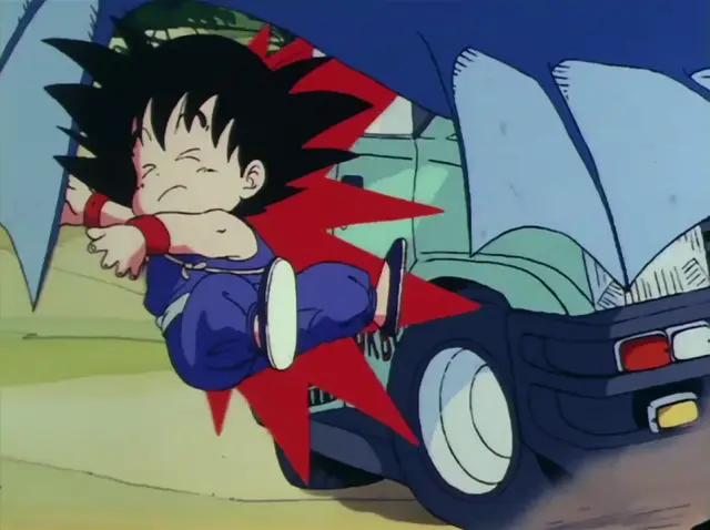 Bulma atropella a Goku en Dragon Ball