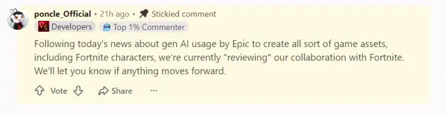 Comentario de Poncle sobre su colaboración con Fortnite