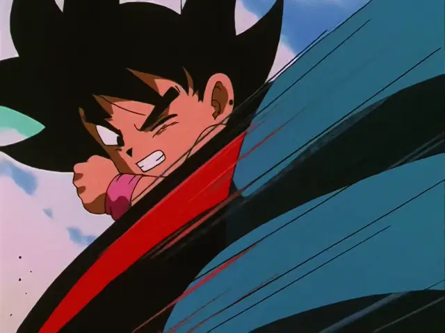 Goku lanza un Kame Hame Ha x10 contra Pan y Chi Shinron
