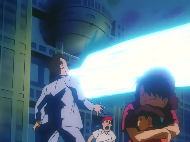 Goku lanza un Kame Hame Ha x10 contra Pan y Chi Shinron