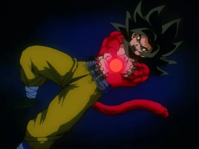 Goku lanza un Kame Hame Ha x10 contra Pan y Chi Shinron