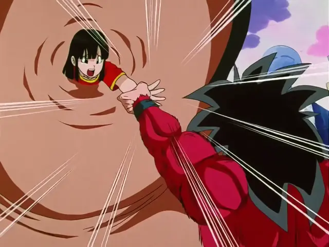 Goku rescata a Pan del chuerpo de Chi Shinron