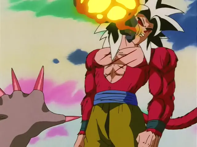 Goku Super Saiyan 4 derrota a Chi Shinron