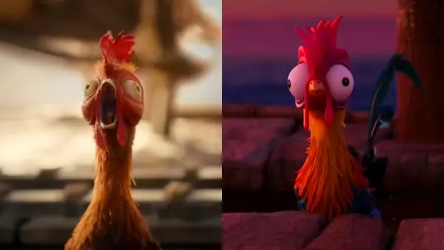 Hei Hei en Vaiana: remake vs. original