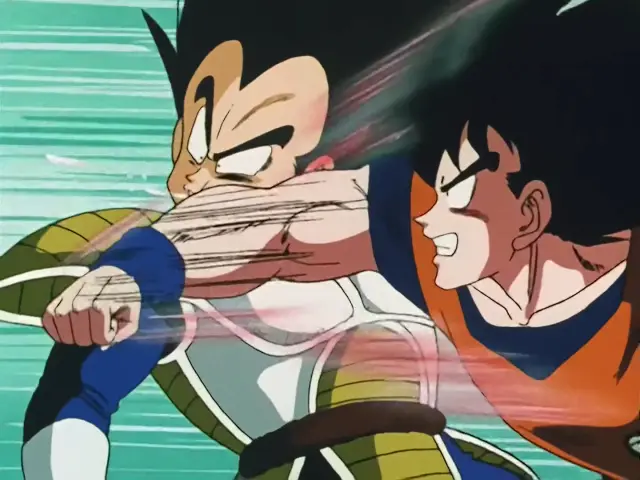 Vegeta recuerda su primera batalla contra Goku